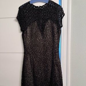 Black and gold cocktail dress